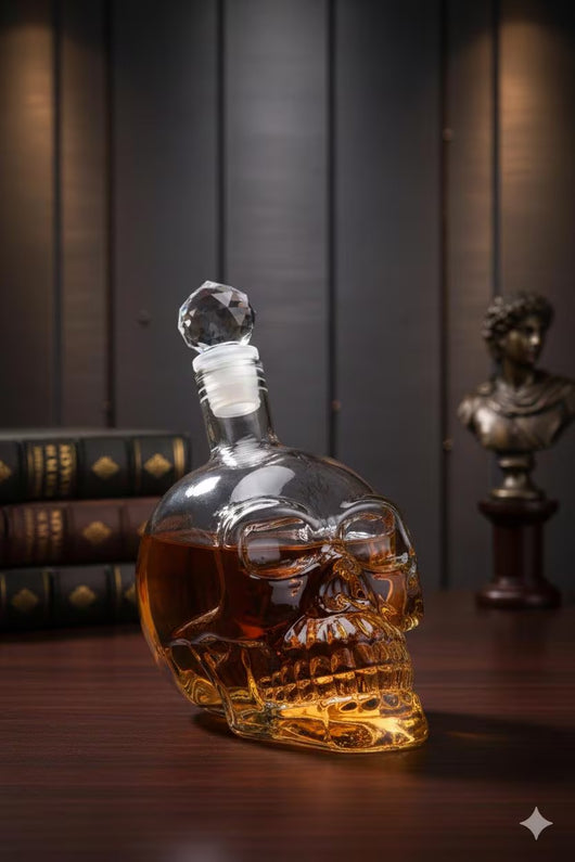 Botella Decantador Calavera de Cristal 350 ml para Whiskey y Licores Premium - Image 3