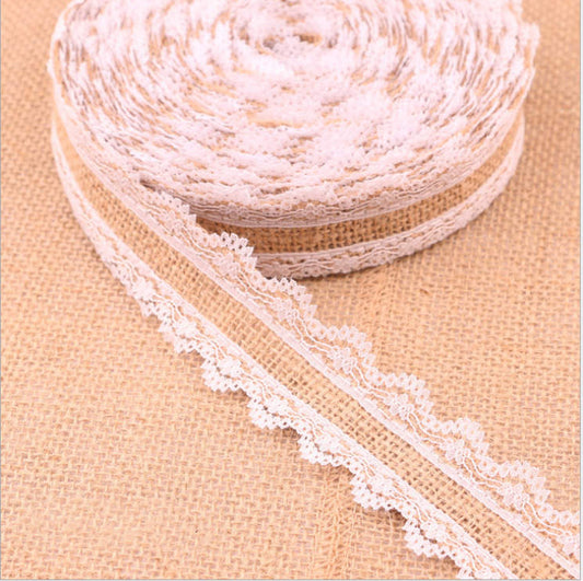 Rollo de Encaje de Lino Premium para Manualidades DIY, Bodas y Navidad