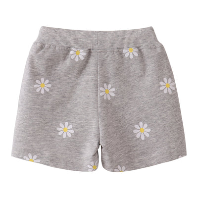 Shorts Gris Claro para Niñas con Estampado de Margaritas - Image 2