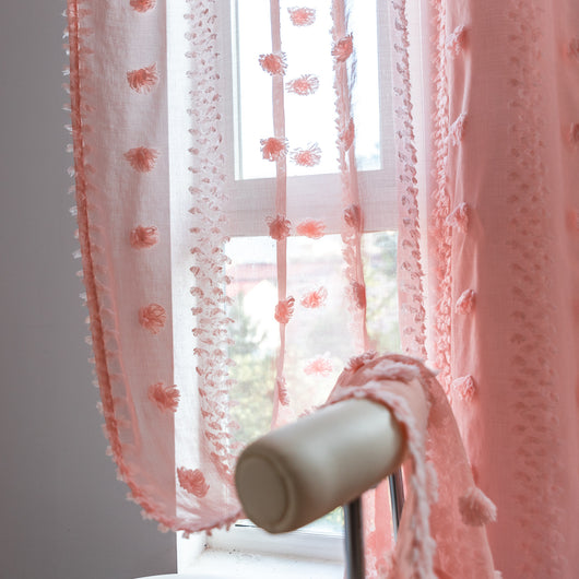 Cortinas Bohemias Texturizadas con Bordado Floral - Image 16