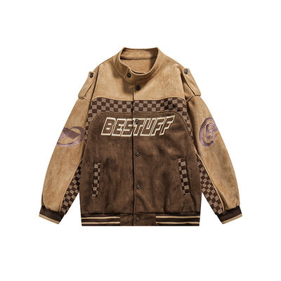 Chaqueta Cardigan Hip-Hop Cuadros con Cuello Tipo Polo - Image 4