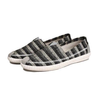 Zapatos de Lona Rayados con Pedal Transpirable para Hombre - Image 4