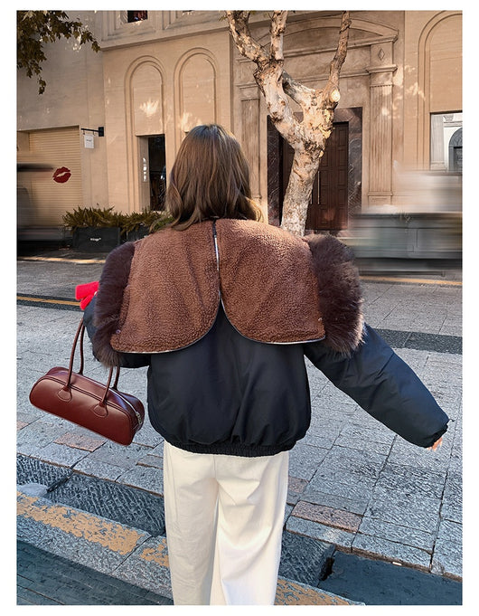 Abrigo Acolchado para Mujer con Cuello de Pelaje y Botones de Cuerno - Image 21