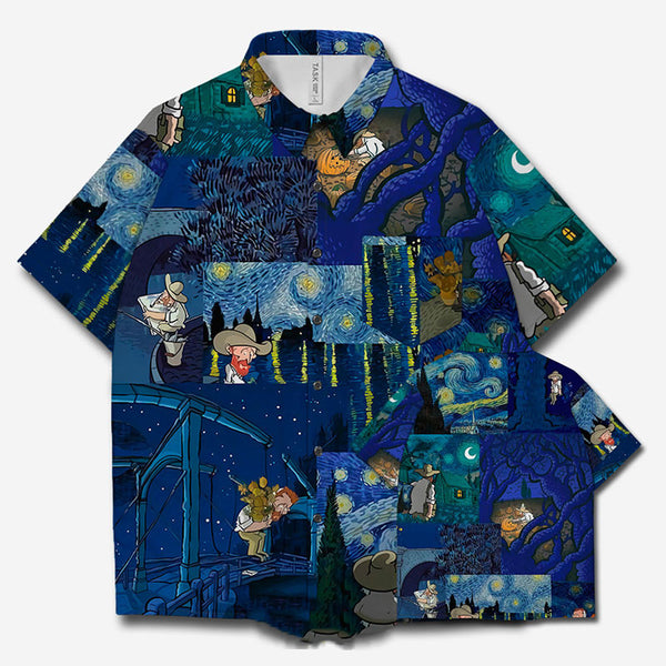 Playera Estampada Cielo Estrellado y Campo de Trigo - Image 5
