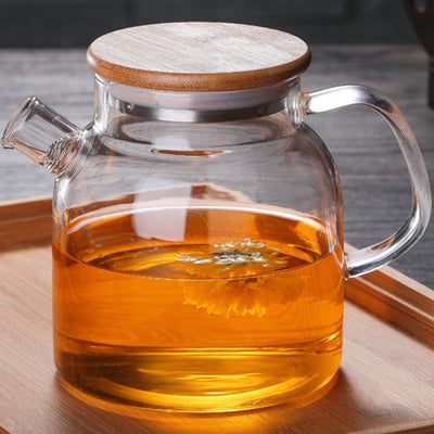 Tetera de Vidrio Borosilicato con Tapa de Bambú Resistente al Calor - Image 7