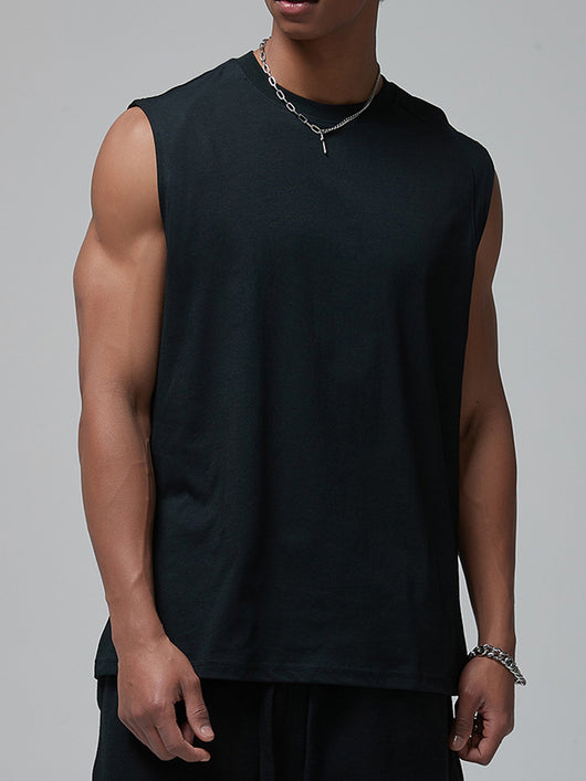 Camiseta Suelta sin Mangas para Hombre - Diseño Liso y Versátil - Image 14