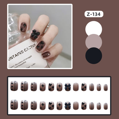 Parches de Uñas Mariposa Negra con Diseño Estelar - Image 4