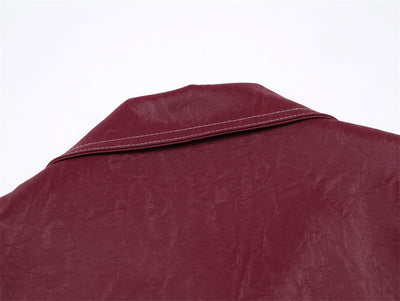 Chaqueta de Cuero PU con Costuras de Diseño y Solapa - Image 18