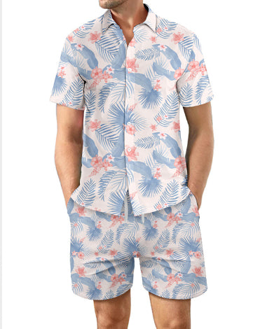 Conjunto Playero Hombre Camisa y Shorts con Estampado 3D Digital Hawaiano - Image 12