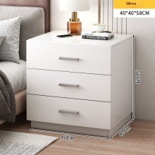 Mesita de Noche Compacta con Estante y Gabinete de Almacenamiento - Image 25