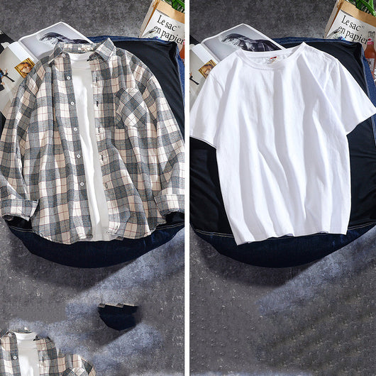 Camisa Cuadriculada Hombre Manga Larga Primavera Otoño - Image 14