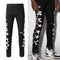 Jeans Slim Fit Negros para Hombre con Detalles Plateados