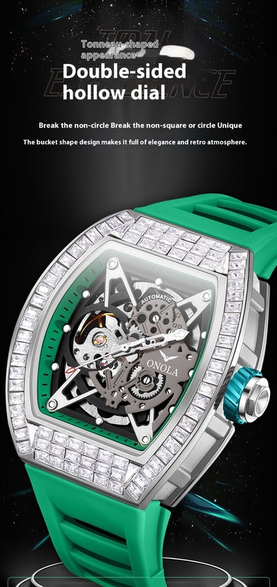 Reloj Automático Mecánico para Hombre con Correa de Silicona y Resistencia al Agua - Image 15