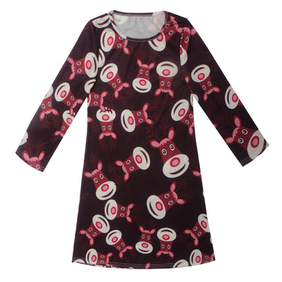 Vestido Infantil Navideño con Estampado de Papá Noel Manga Larga - Image 10