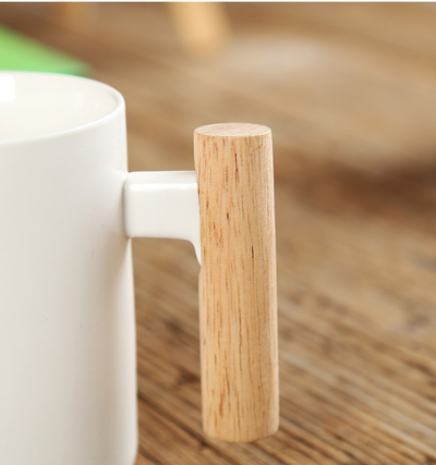 Taza de Cerámica Recta con Asa de Madera - Image 40