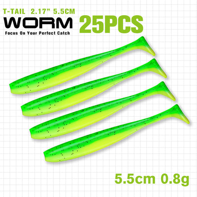 Gusano Artificial T-tail 55 75mm - Anzuelo de Pesca Realista - Image 6