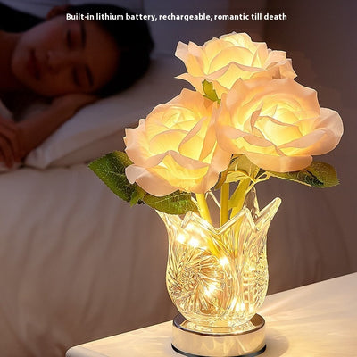 Lámpara de Mesa Flores de Cristal para Dormitorio - Image 3
