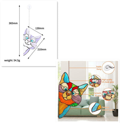Adorno de Gato en Vitral para Ventana - Image 12