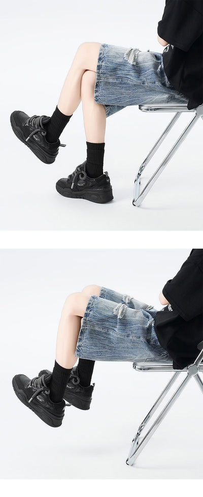 Shorts de Mezclilla Desgastados con Estilo Vintage - Image 10