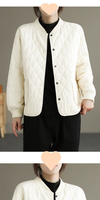 Chaqueta Acolchada de Algodón para Mujer - Diseño Rombo Ligero Otoño Invierno - Image 21