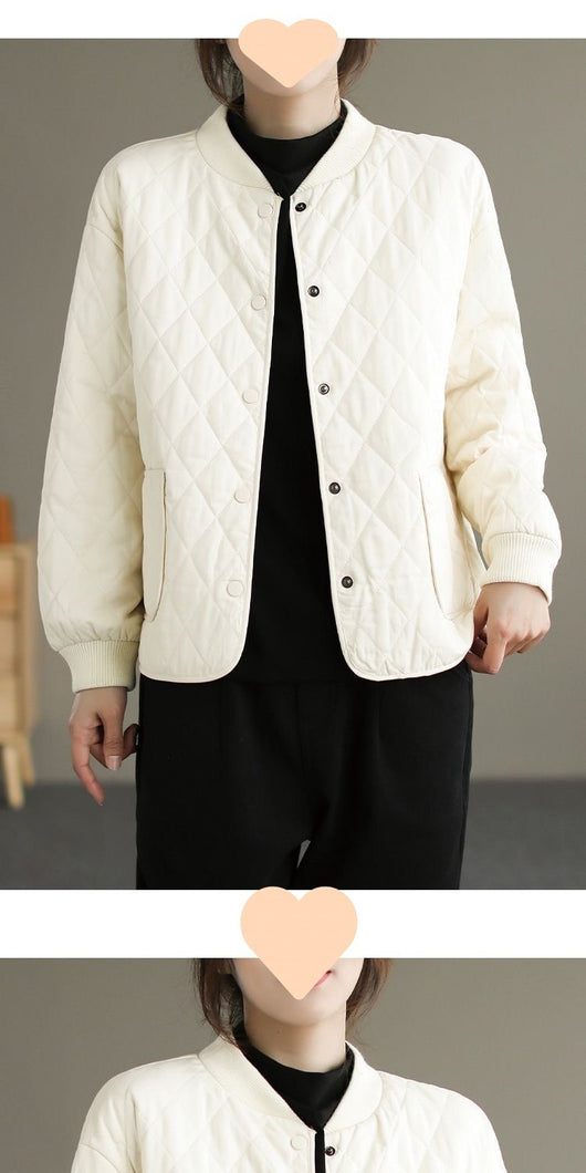 Chaqueta Acolchada de Algodón para Mujer - Diseño Rombo Ligero Otoño Invierno - Image 21