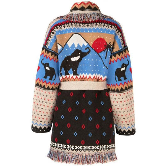 Cardigan Tejido Boho Retro con Cierre de Cordones - Image 9