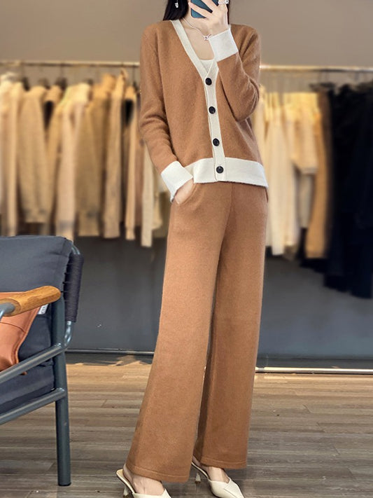 Conjunto de Dos Piezas en Lana Tejida - Diseño Holgado y Cómodo - Image 2