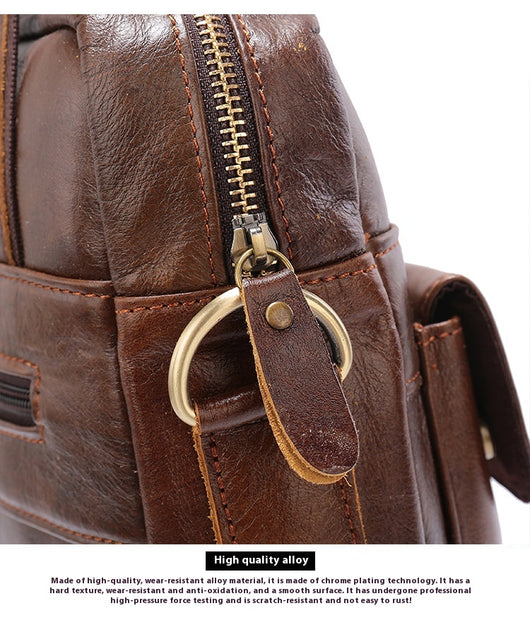 Maletín Vertical Retro para Hombre - Bolsa de Negocios Clásica - Image 8