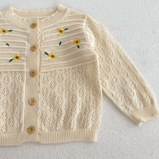 Cardigan Hueco con Flores Bordadas y Protección Solar - Image 15