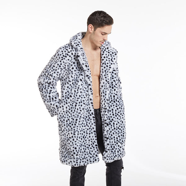 Saco Estampado Leopardo con Solapa Grande para Hombre