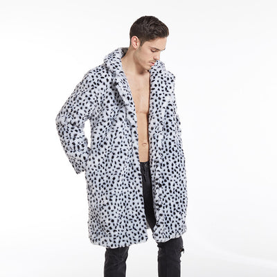 Saco Estampado Leopardo con Solapa Grande para Hombre