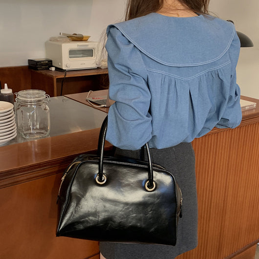 Blusa Retro de Encaje en el Escote y Manga Larga con Temperamento Dulce - Image 10