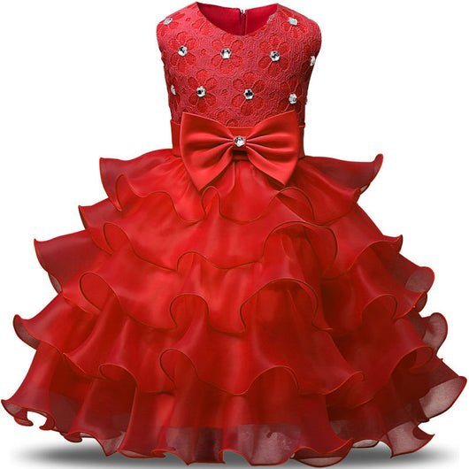 Vestido de Princesa sin Mangas para Niñas - Diseño Pomposo para Bodas y Eventos - Image 8