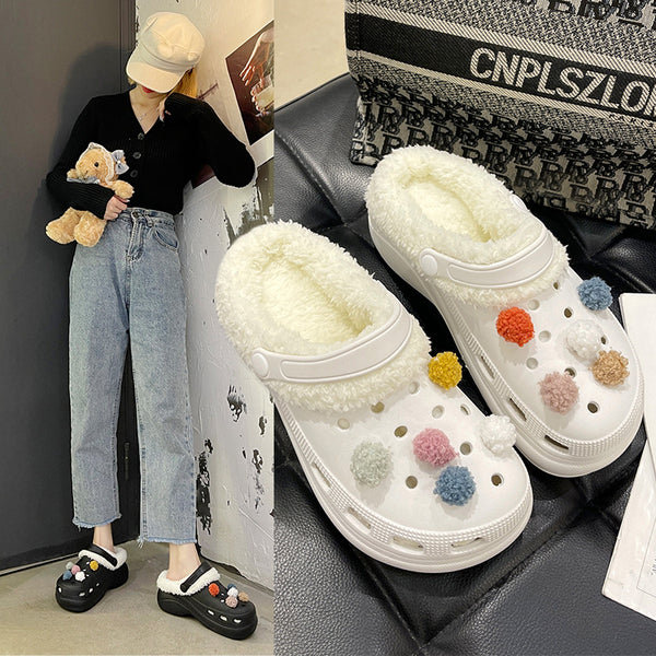 Pantuflas Tipo Pastel de Esponja con Suela Gruesa y Forro de Algodón