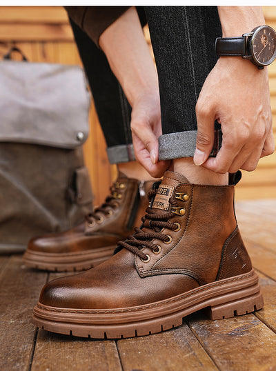 Botas de Trabajo Vintage Americano Alto Otoño Invierno - Image 10