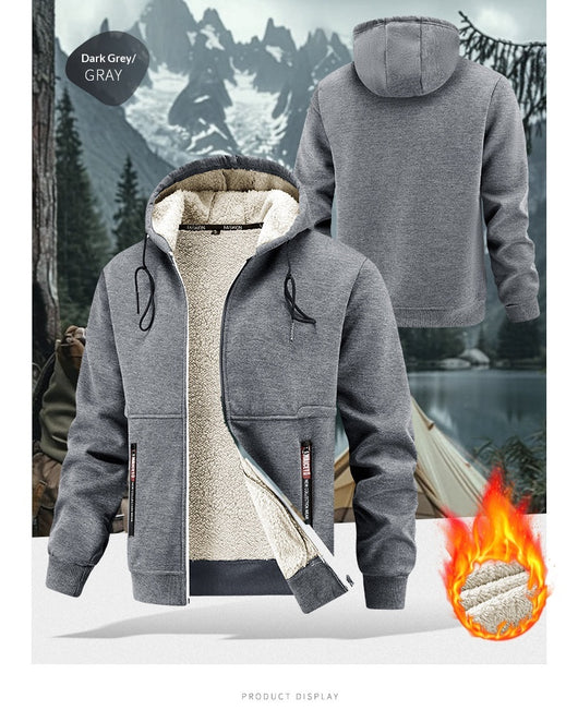 Abrigo de Invierno para Hombre con Lana de Cordero Engrosada - Image 15