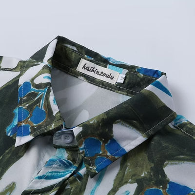 Camisa Casual Suelta de Diseño Exclusivo para Hombre Talla Grande Verano - Image 18