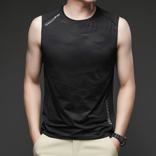 Playera Sin Mangas de Seda Helada con Personalidad Fashion para Hombre - Image 8