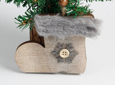 Adorno Navideño Campana de Árbol con Sombrero de Fieltro y Madera - Image 15