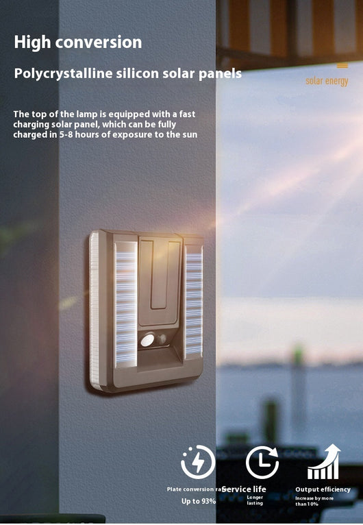 Lámpara Solar Inteligente Plegable para Muro Exterior con Sensor de Movimiento - Image 10