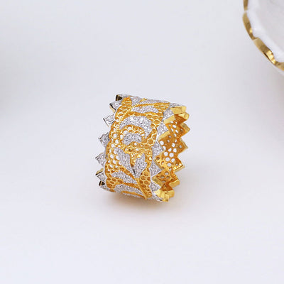 Anillo de Plata 925 Hueco con Doble Encaje Grabado para Mujer - Image 6