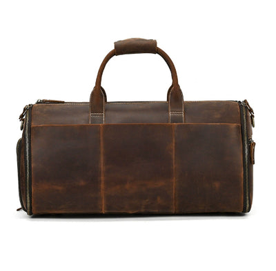 Bolsa de Viaje Vintage de Cuero Plegable Multifuncional - Image 12