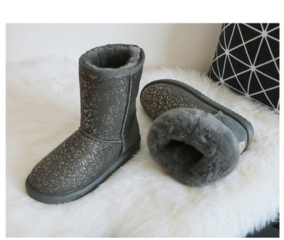Botas de Nieve Impermeables de Lana y Cuero de Oveja - Image 8
