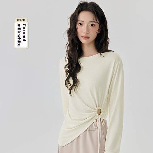 Blusa Deportiva Modal con Recortes Laterales y Cordón Ajustable - Image 5