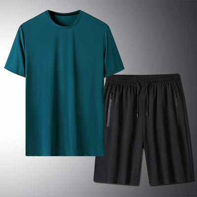 Conjunto Deportivo de Verano para Hombre - Camiseta y Pantalones Cortos en Seda de Hielo - Image 8