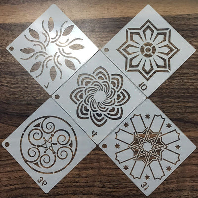 Plantilla de Pintura Mandala 36 Diseños - Estarcido Hueco para Pintura en Spray