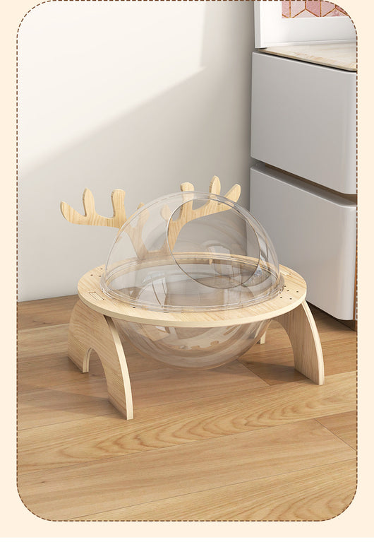Cama Cápsula Espacial para Gatos en Madera Maciza - Nido Versátil Cuatro Estaciones - Image 11