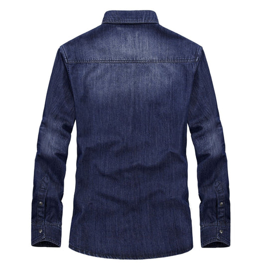 Camisa Vaquera Casual de Manga Larga para Hombre - Image 5