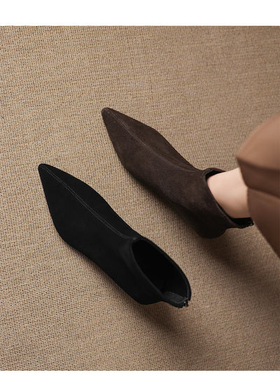 Botas Tobilleras de Gamuza Ante con Punta Fina para Mujer - Image 28