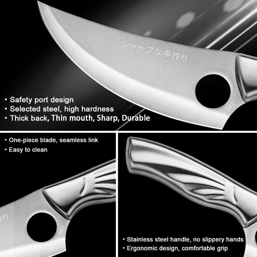 Cuchillo Deshuesador Profesional de Acero Inoxidable con Hoja Curva - Image 5